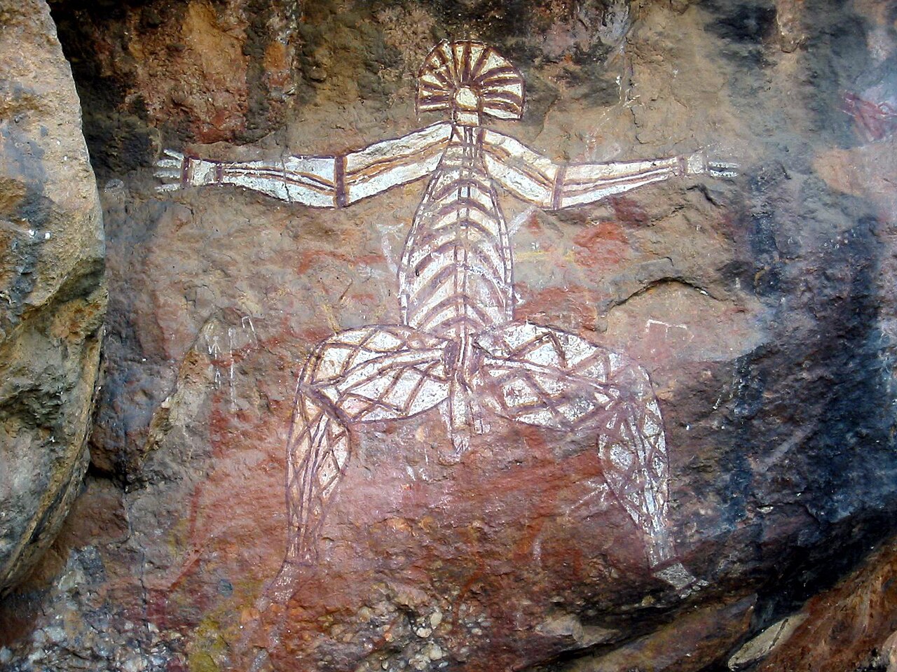 Aboriginal rock art at a sandstone shelter in Kakadu National Park, northern Australia