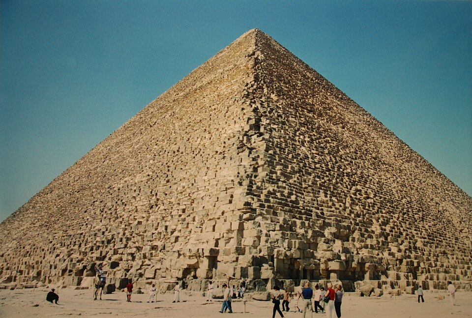 The Great Pyramid of Khufu at Giza, viewed from the southeast corner