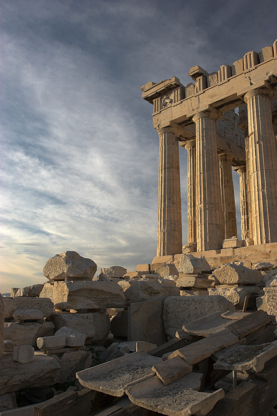 The Parthenon temple on the Acropolis of Athens viewed from the south