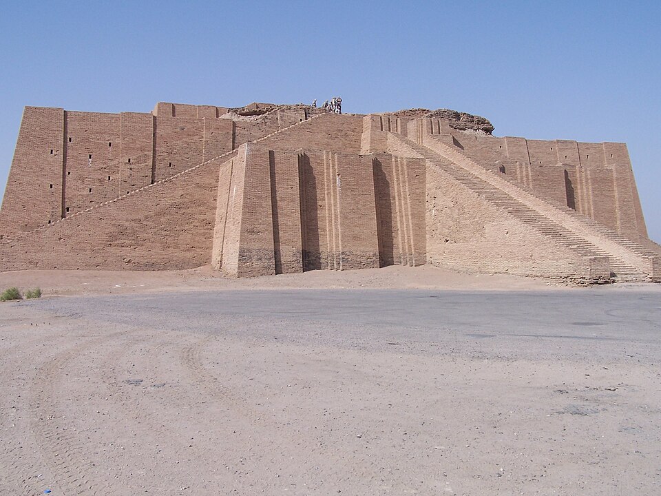 The Great Ziggurat of Ur, a massive stepped mud-brick temple tower in southern Iraq