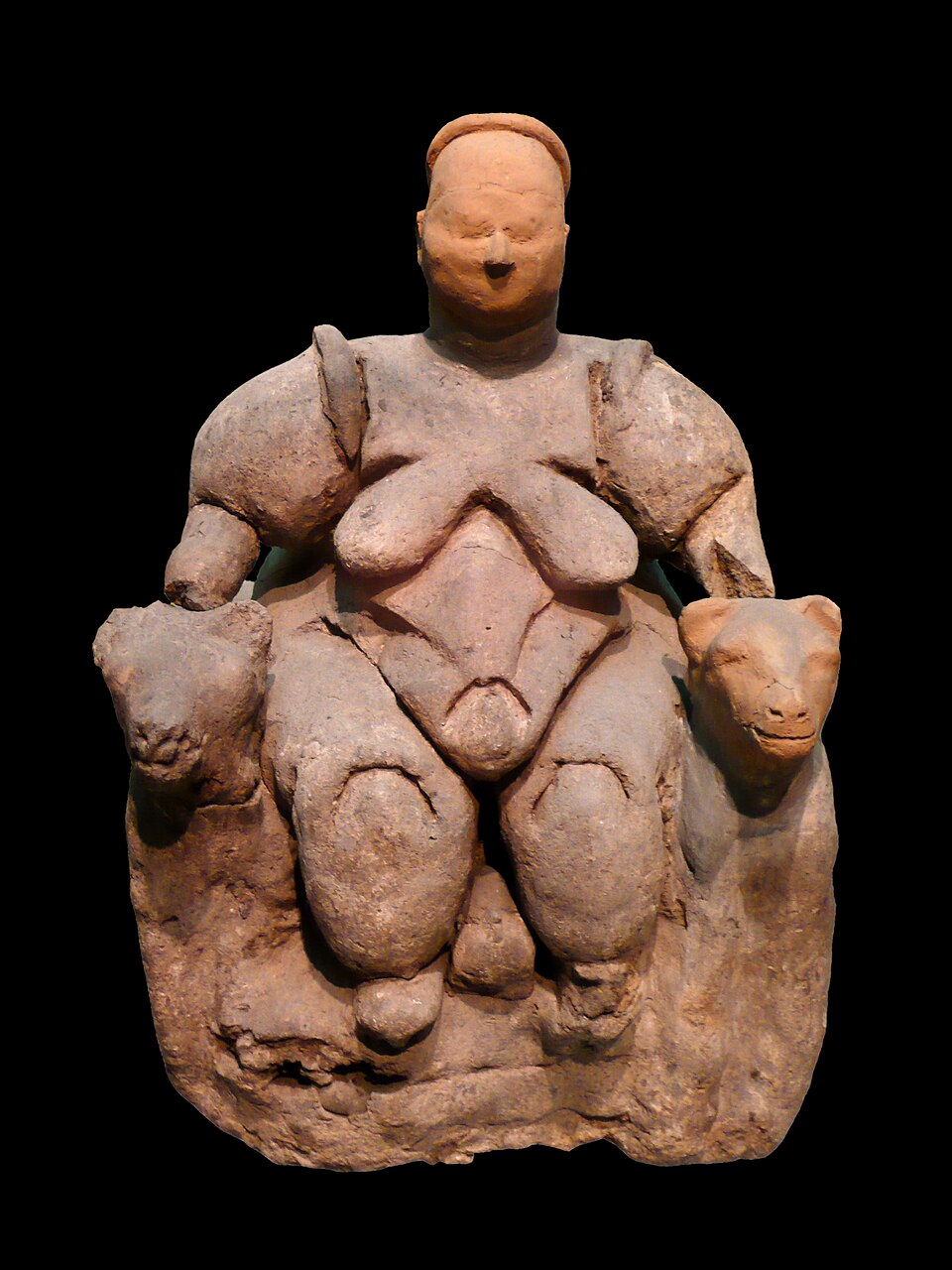 The Seated Woman of Catalhoyuk, a Neolithic terracotta figurine dated to approximately 6000 BCE