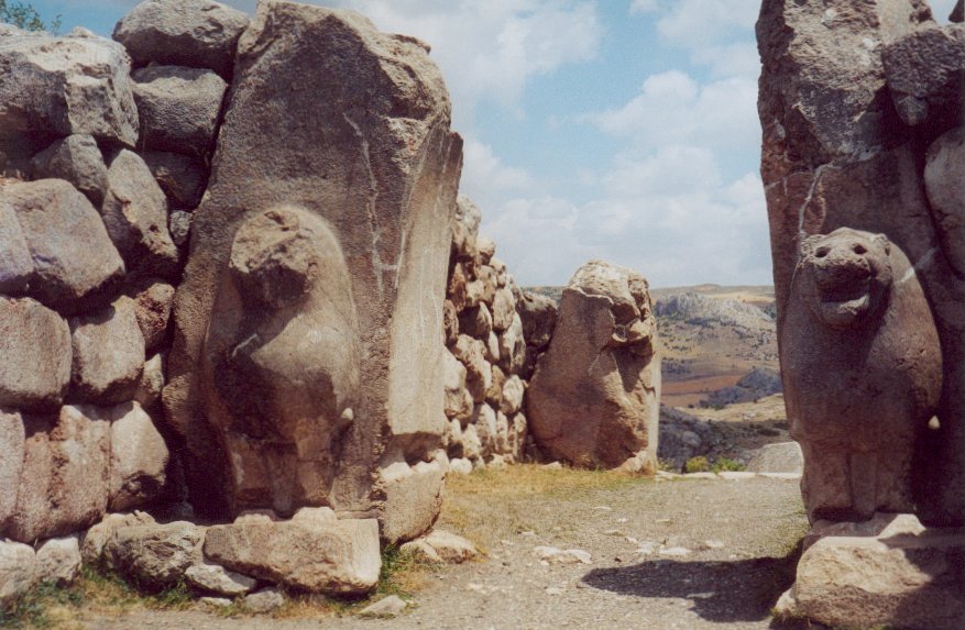 The Lion Gate at the ruins of Hattusa, capital of the Hittite Empire
