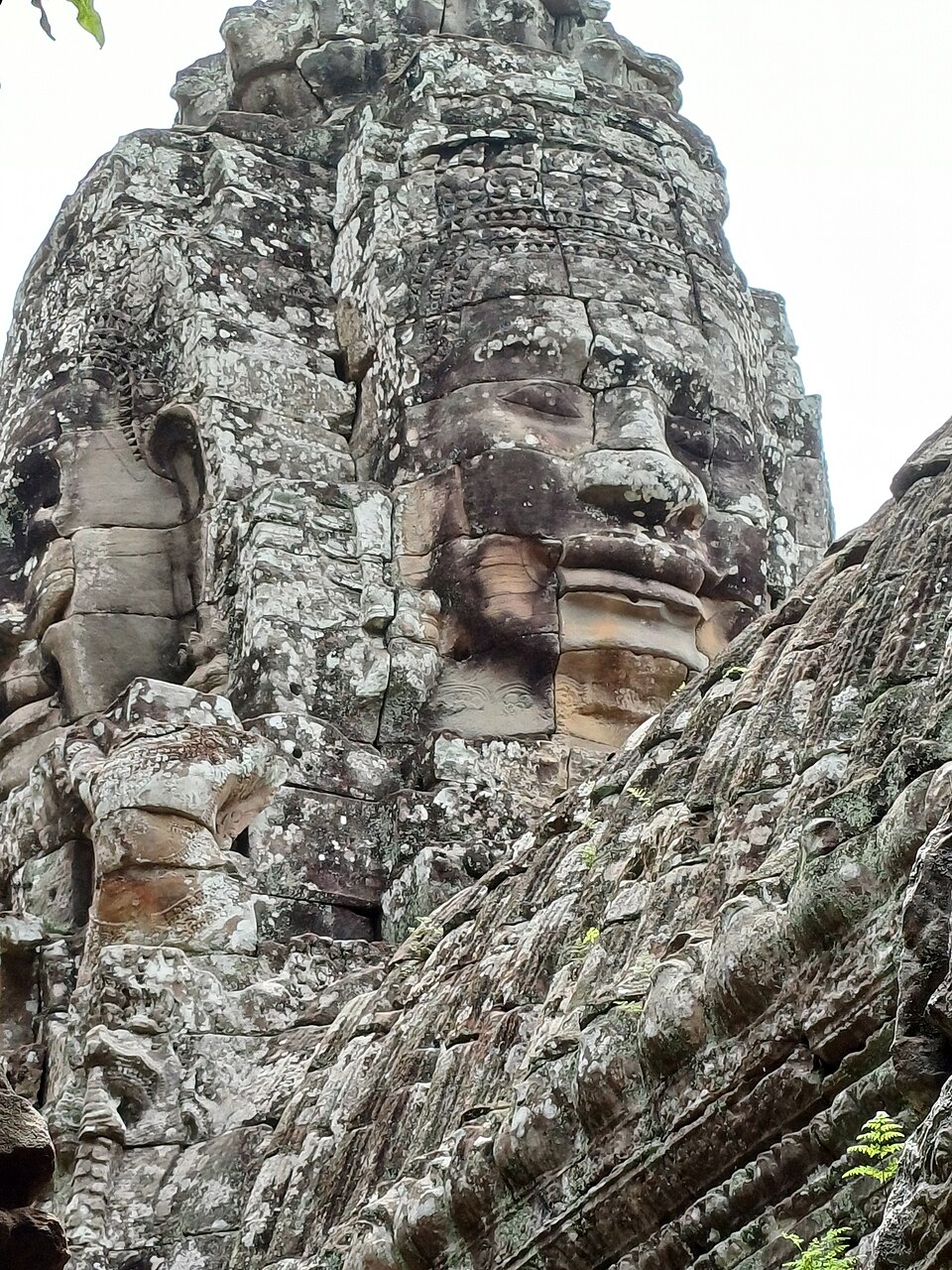 Stone face tower at the Bayon temple in Angkor Thom, Cambodia