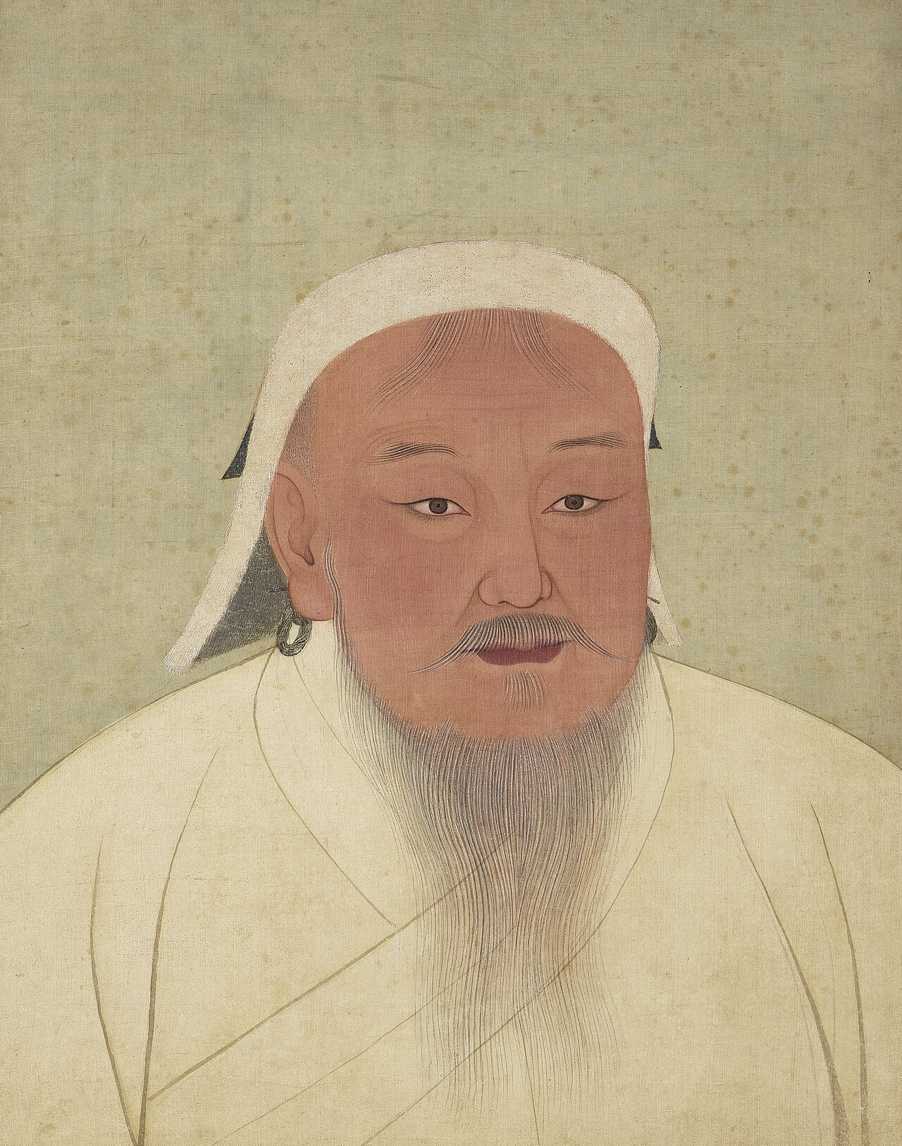 A historical portrait of Genghis Khan from a Yuan-dynasty album
