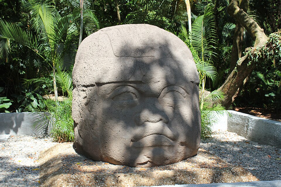 Olmec colossal head from La Venta on display at Parque-Museo La Venta, Villahermosa