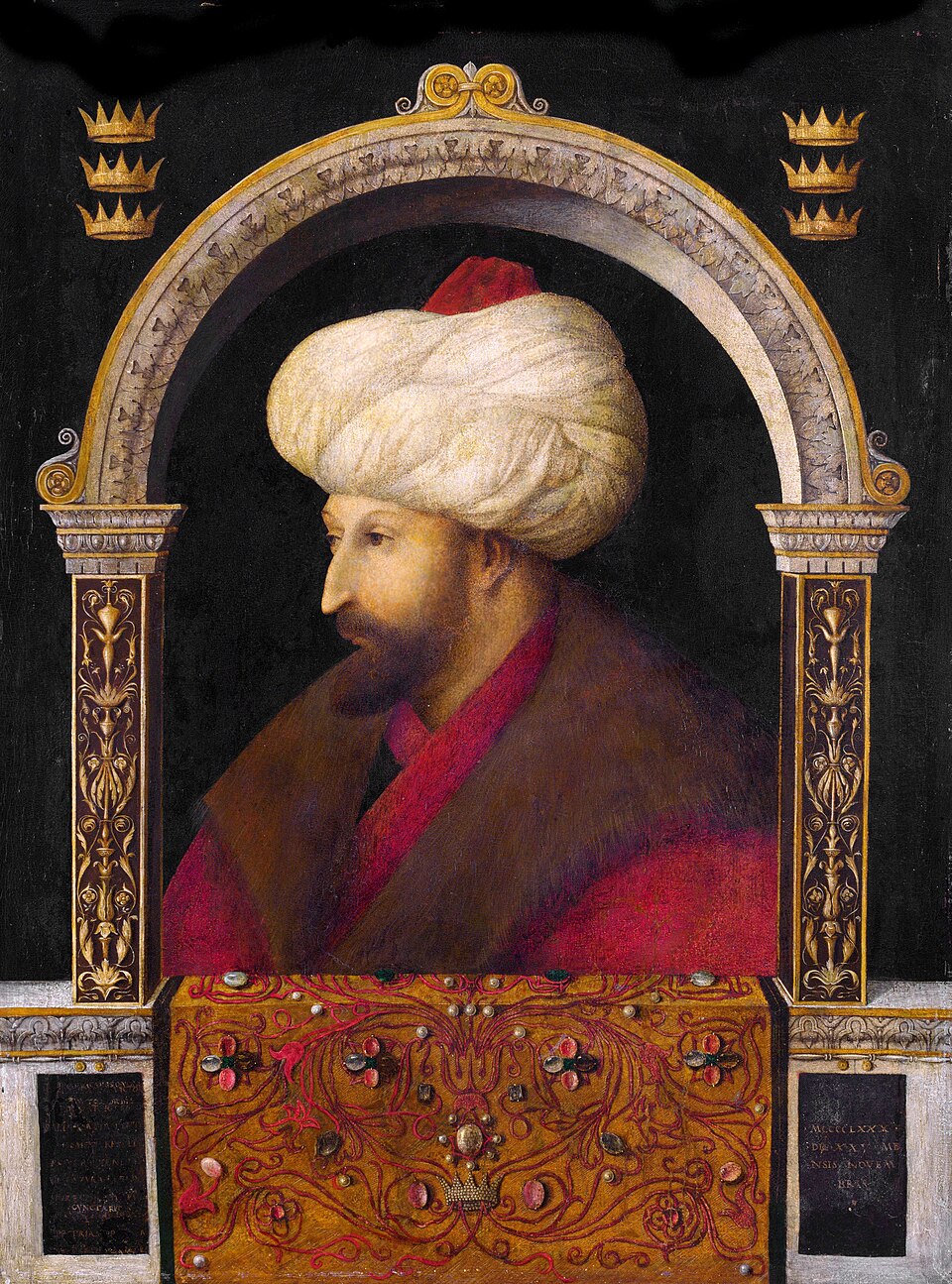 Portrait of Sultan Mehmed II by the Venetian painter Gentile Bellini, c. 1480