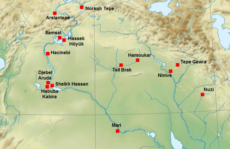 Ruins of the ancient city of Uruk in Mesopotamia showing mudbrick architecture remains