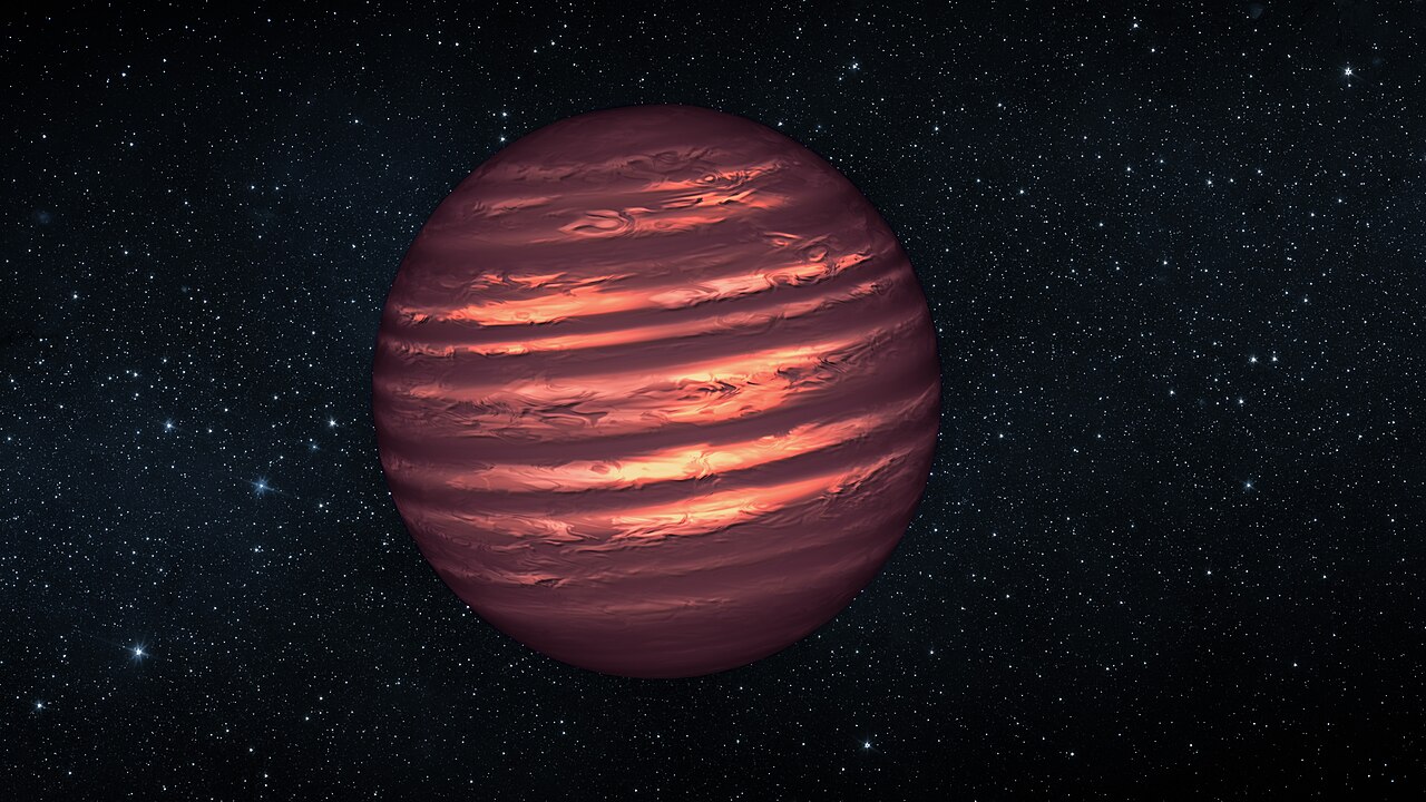 This artist's conception illustrates the brown dwarf named 2MASSJ22282889-431026. NASA's Hubble and Spitzer space telescopes observed the object to le