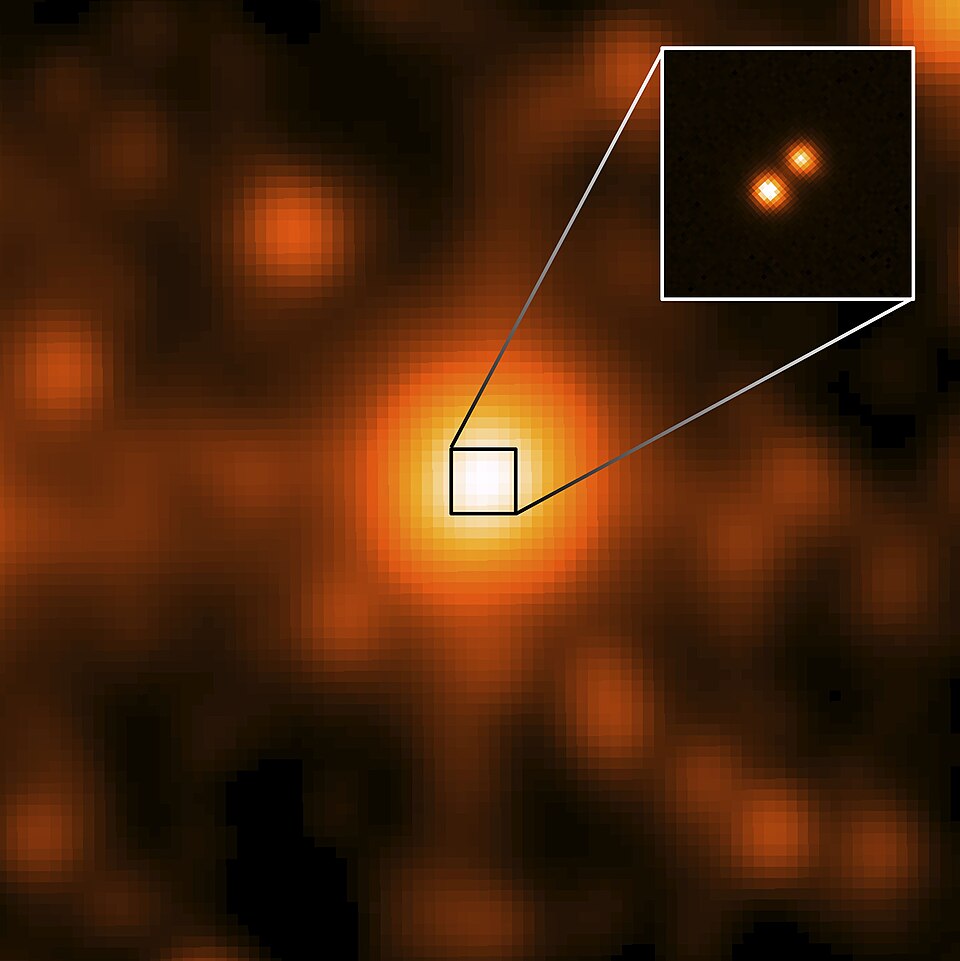 Artist's concept of the binary brown dwarf system WISE J104915.57-531906, the closest known brown dwarfs to Earth at 6.5 light-years