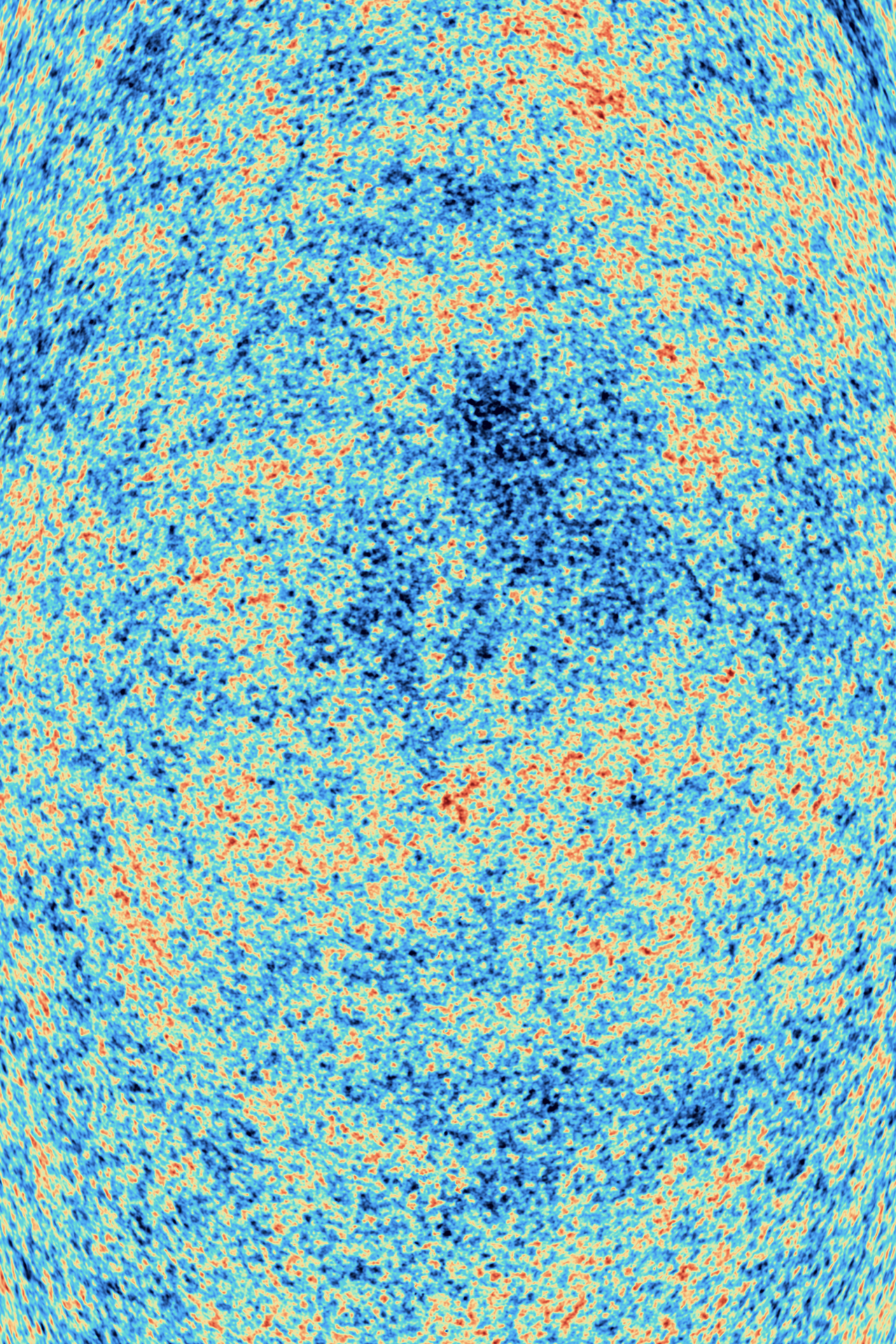 All-sky Mollweide projection of the cosmic microwave background temperature distribution measured by the Planck satellite