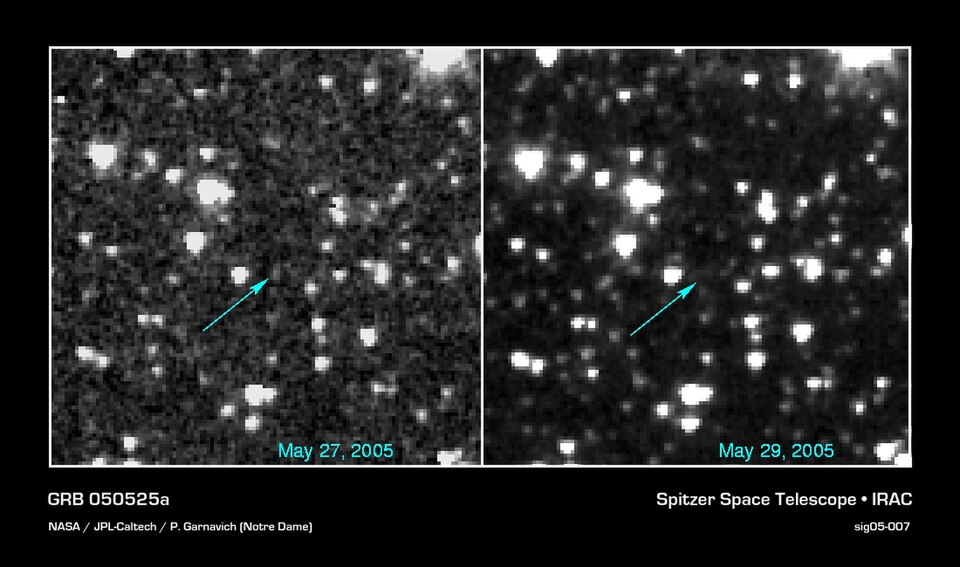 Composite X-ray and optical image of the afterglow of gamma-ray burst GRB 050525a