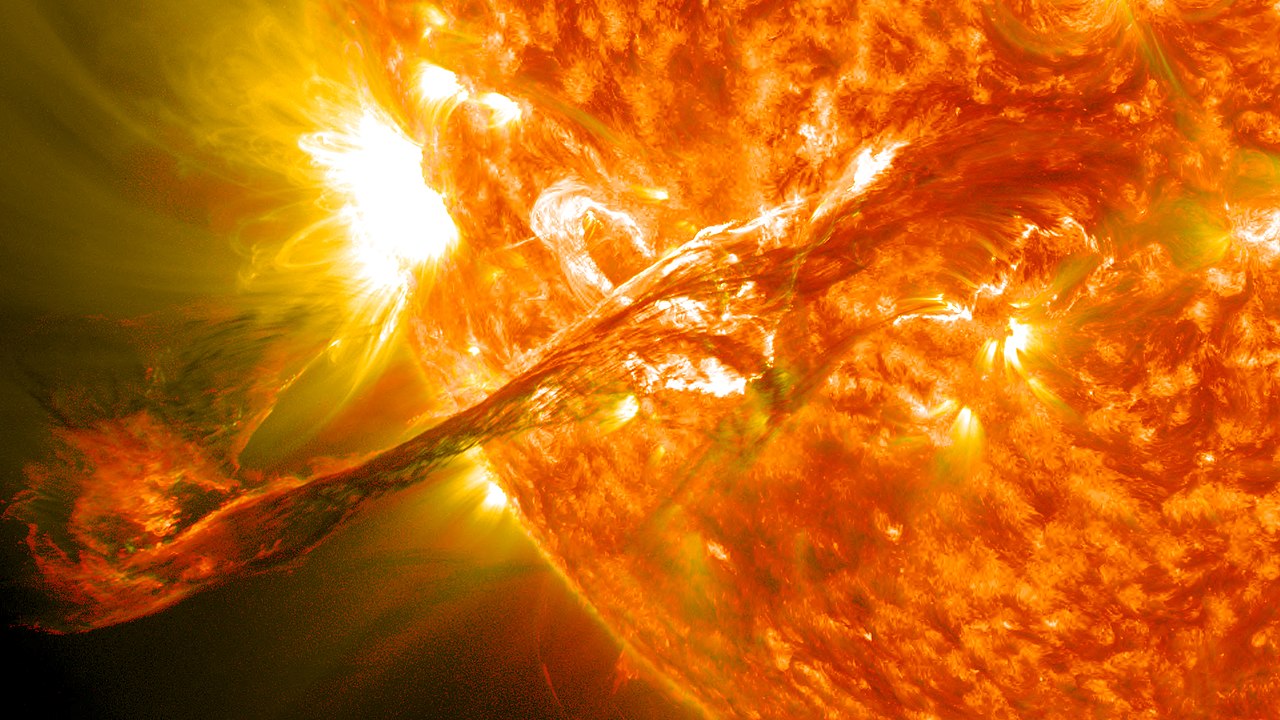 A large coronal mass ejection erupting from the Sun on 31 August 2012