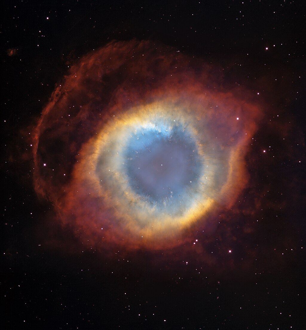 The Helix Nebula (NGC 7293), a planetary nebula formed by a dying star ejecting its outer layers