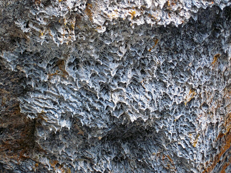 Lavacicle formations on the interior wall of Indian Tunnel lava tube cave, Idaho
