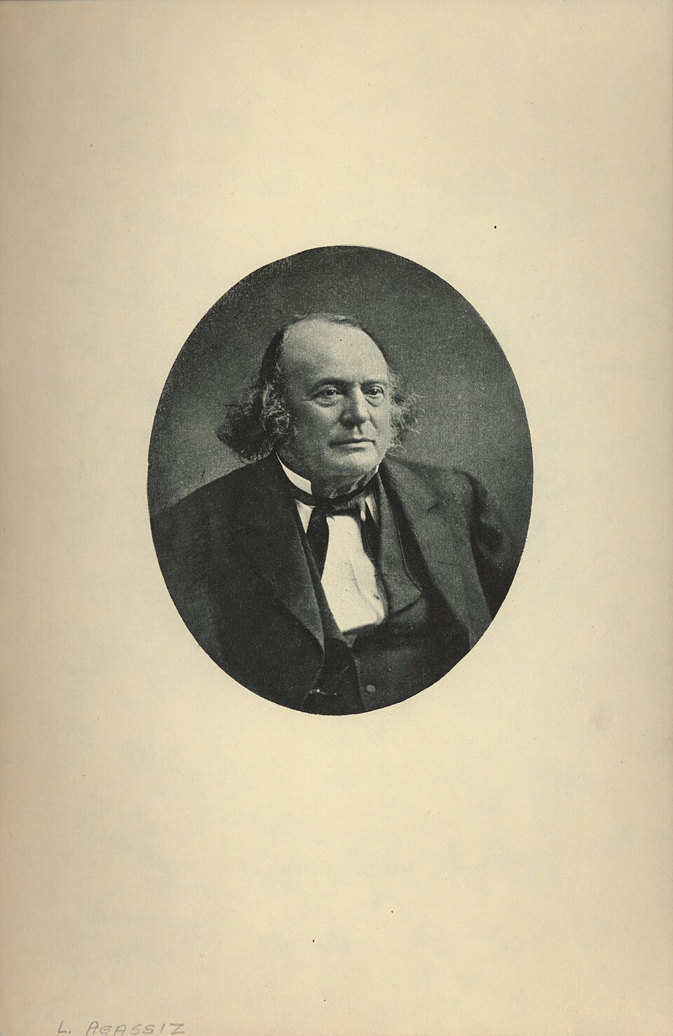 Portrait photograph of Louis Agassiz, Swiss-American geologist and naturalist who proposed the Ice Age theory