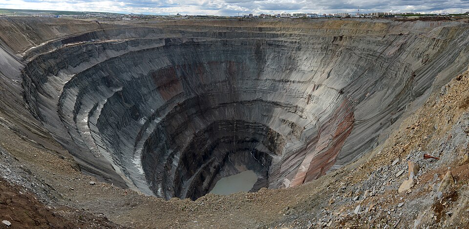 The Mir diamond mine open pit in Mirny, Sakha Republic (Yakutia), Russia