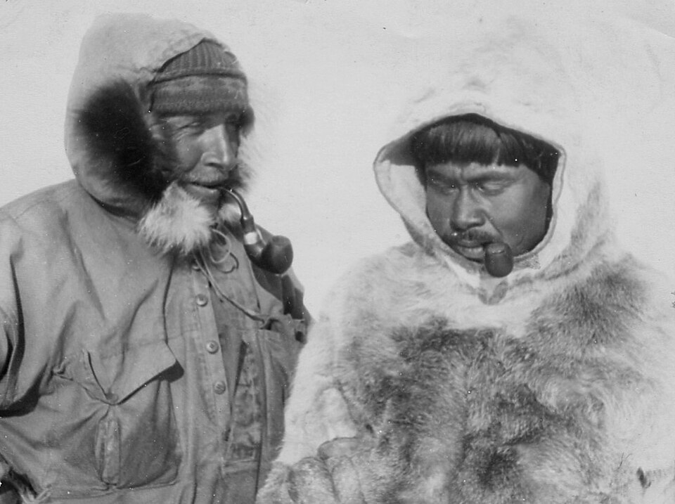 Alfred Wegener and Rasmus Villumsen during the German Greenland Expedition of 1930
