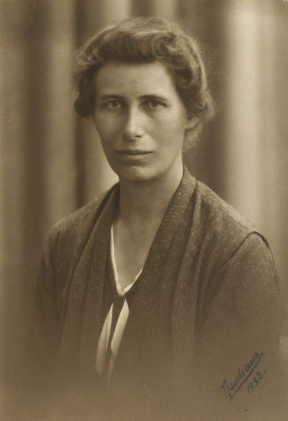 Portrait of Inge Lehmann, Danish seismologist who discovered Earth's solid inner core in 1936