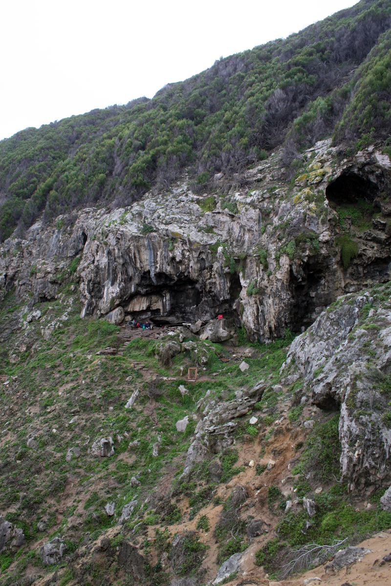 General view of Blombos Cave site on the southern Cape coast of South Africa.