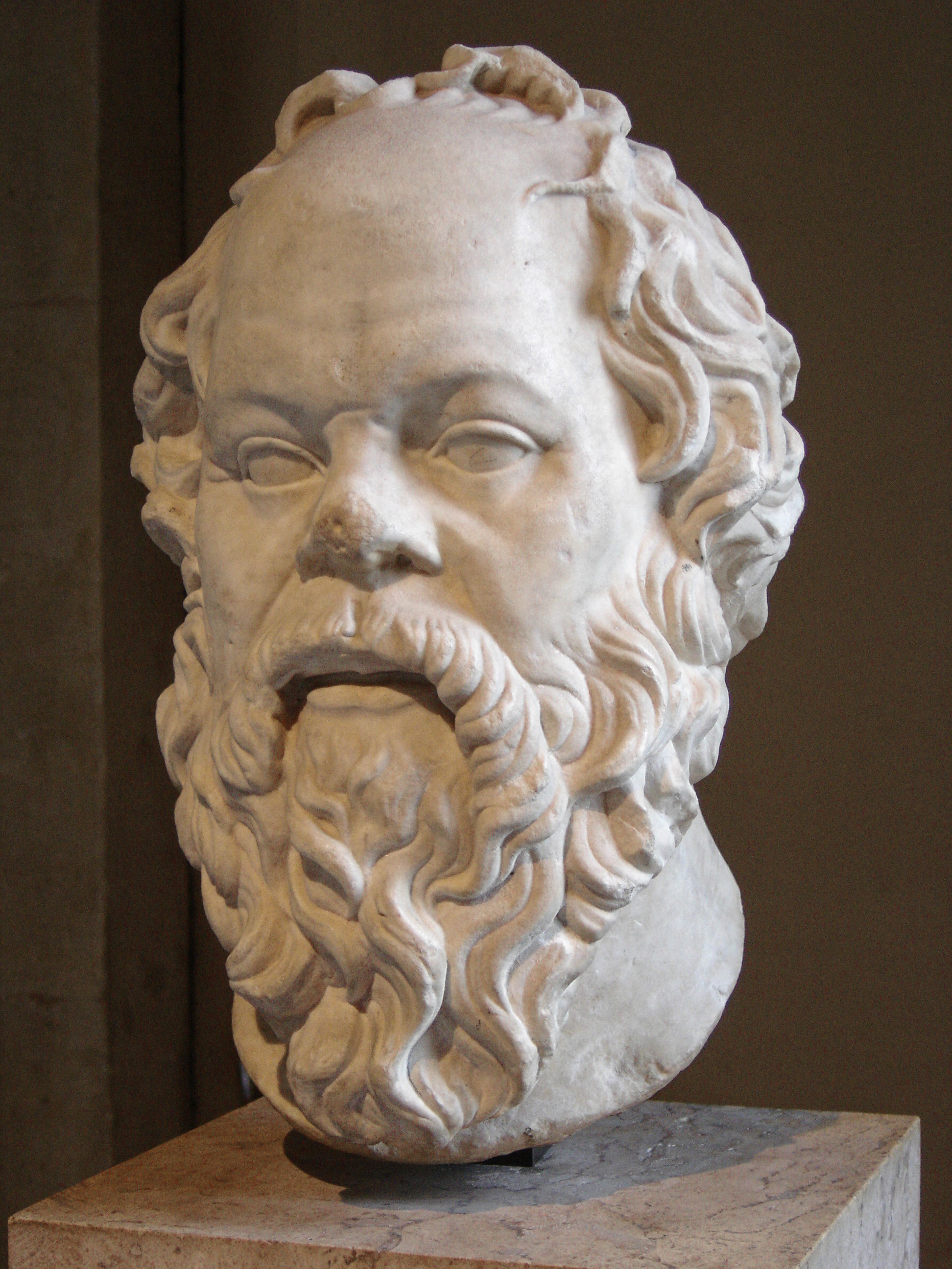 Marble bust of Socrates, whose method of questioning assumptions is the antithesis of arguments from personal incredulity
