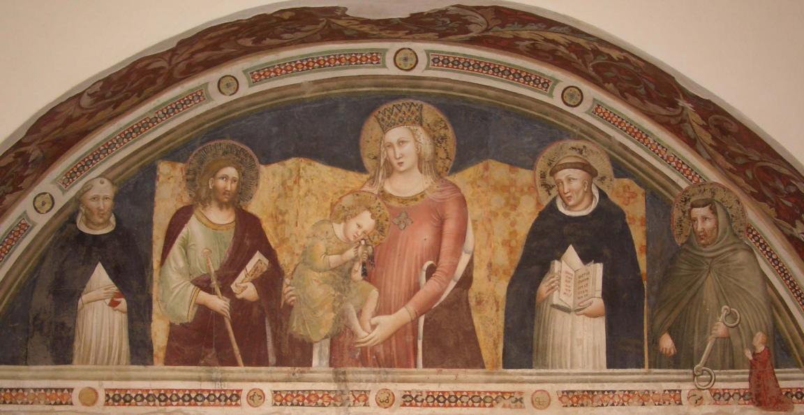 Madonna con il Bambino, i santi Domenico, Giacomo Maggiore, Tommaso d'Aquino, Leonardo e un committente