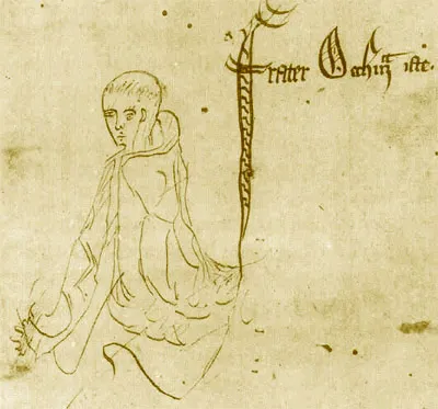 Sketch of William of Ockham from a 1341 manuscript