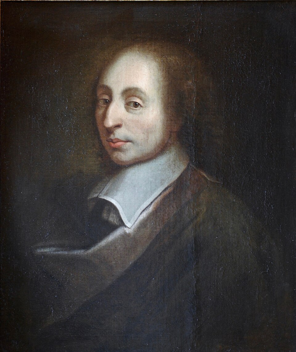 Portrait of Blaise Pascal, 17th-century copy after François Quesnel, at the Palace of Versailles