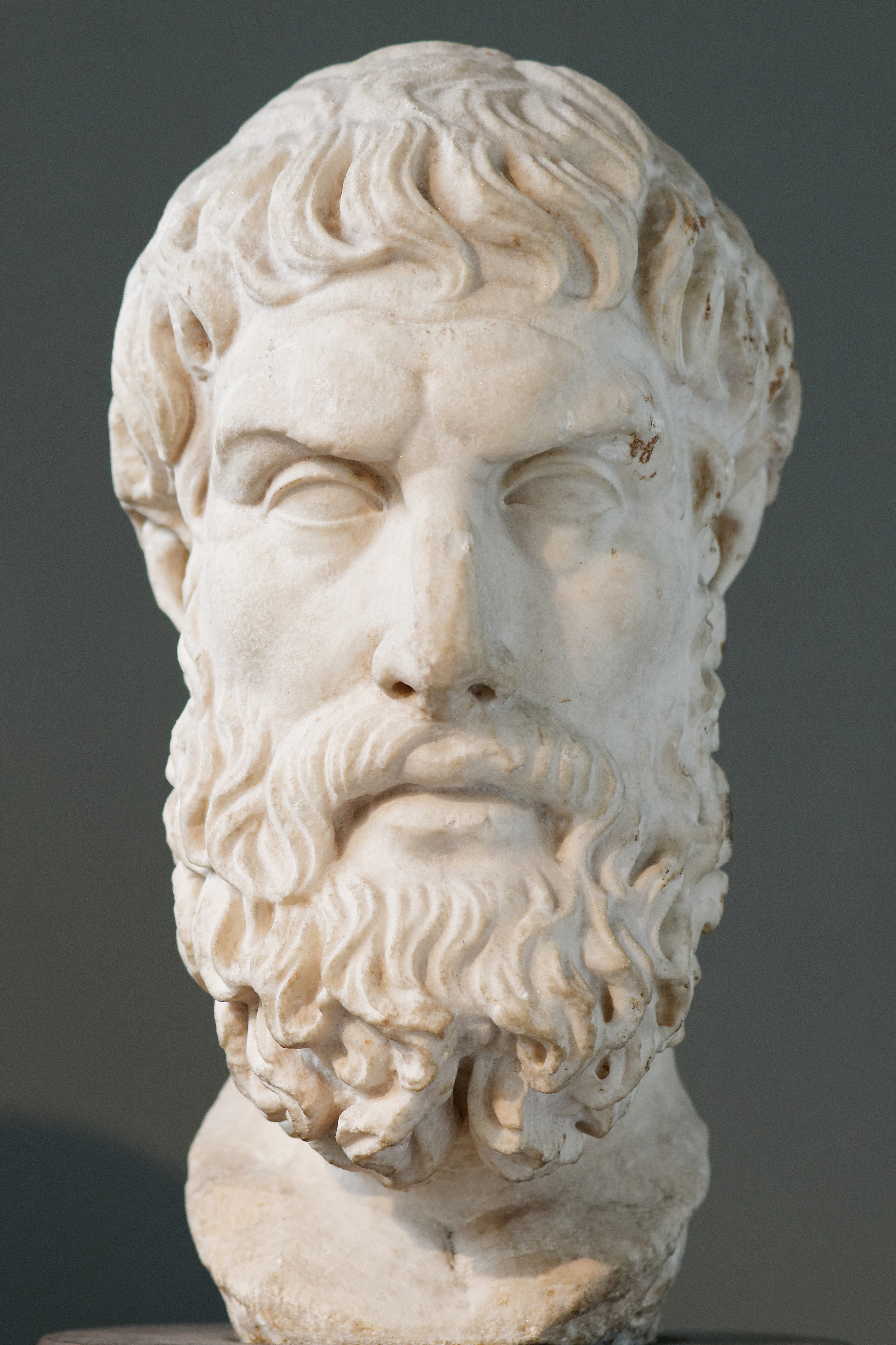 Marble bust of Epicurus in the British Museum