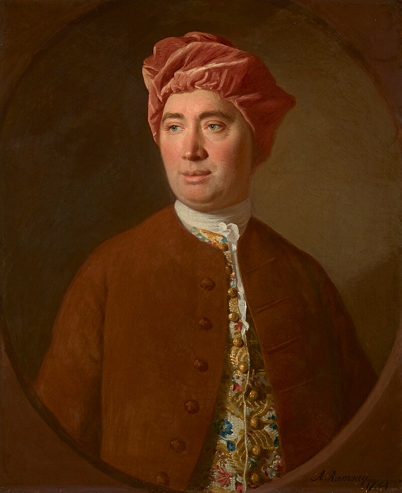 Portrait of David Hume by Allan Ramsay, depicting the Scottish philosopher in a red coat