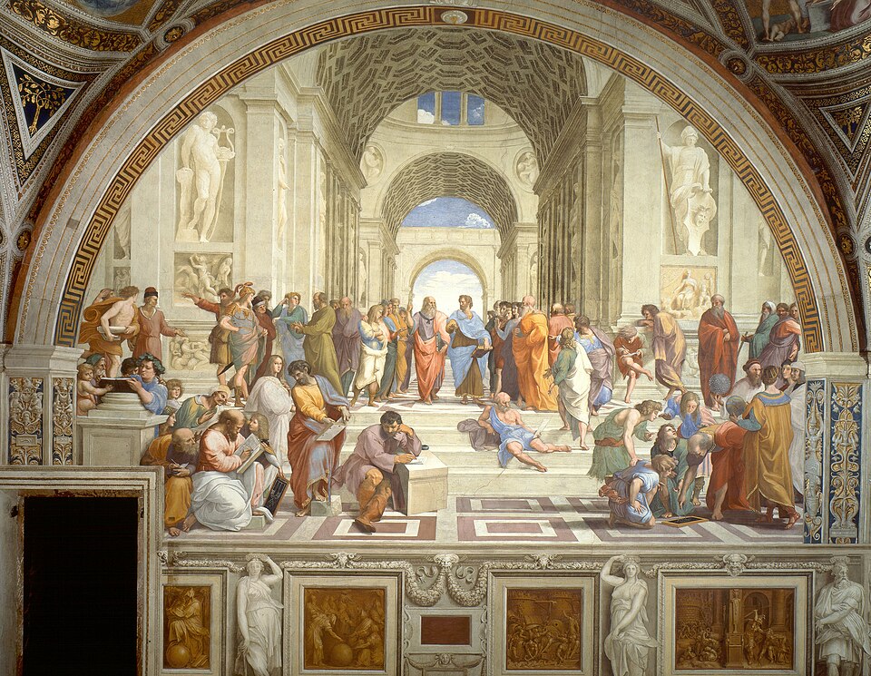 The School of Athens by Raphael, depicting ancient Greek philosophers in debate