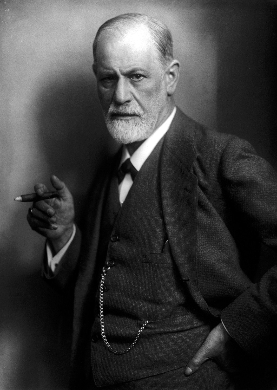 Portrait photograph of Sigmund Freud, whose psychoanalytic explanations of religious belief illustrate how the genetic fallacy conflates the origin of a belief with its truth value