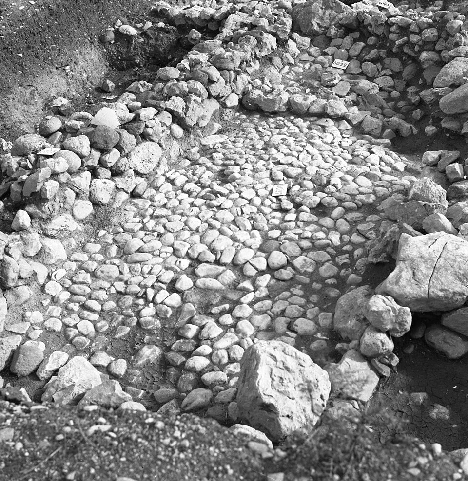 Aerial photograph of the archaeological site of Tel Hazor in the upper Galilee, Israel