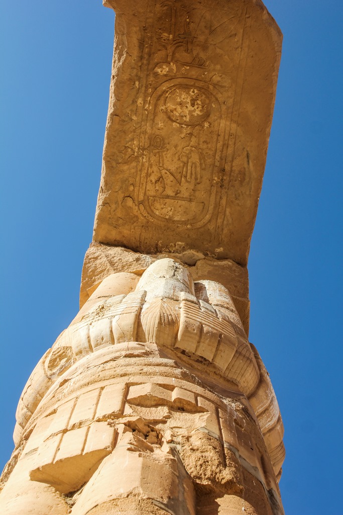 Ruins of the temple of Amenhotep III at Soleb in Sudan, showing columns of the hypostyle hall
